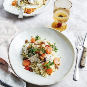 Causi Day - Aiguillettes de poulet façon tajine, semoule fruits secs et légumes