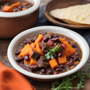 Ragoût de Patate Douce, Carottes, Haricots Rouges et Joue de Bœuf