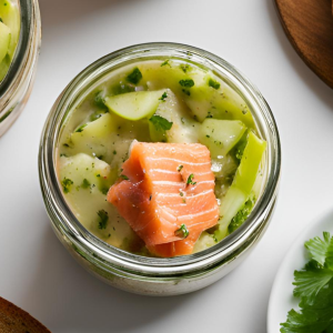 Gravadlax de saumon, remoulade de celeri rave au nigel