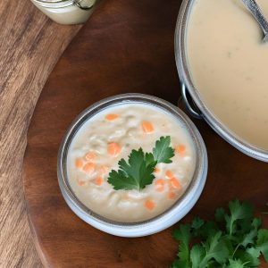 velouté de lentilles corail et lait de coco