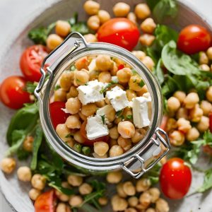 salade de pois chiches - tomate et brousse